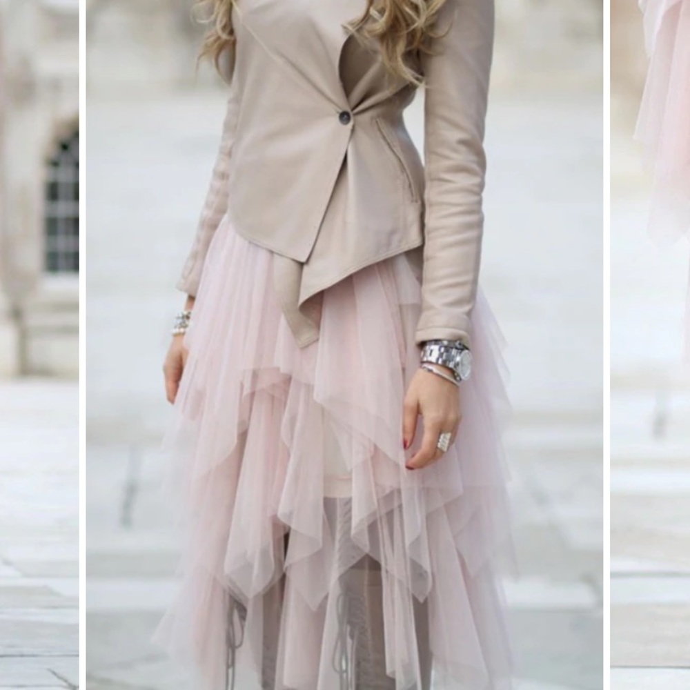 VICI /Allegro/ Ruffle Tulle Pink Midi Skirt NWT’s - Picture 3 of 9